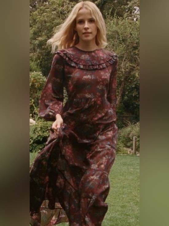 Doen Dresses & Skirts - Dôen Aster Dress Bordeaux Winter Floral XS